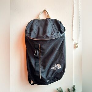 The North Face Vintage Black Backpack with Cream Accents